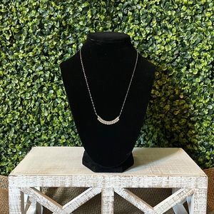 Faux diamond strip necklace